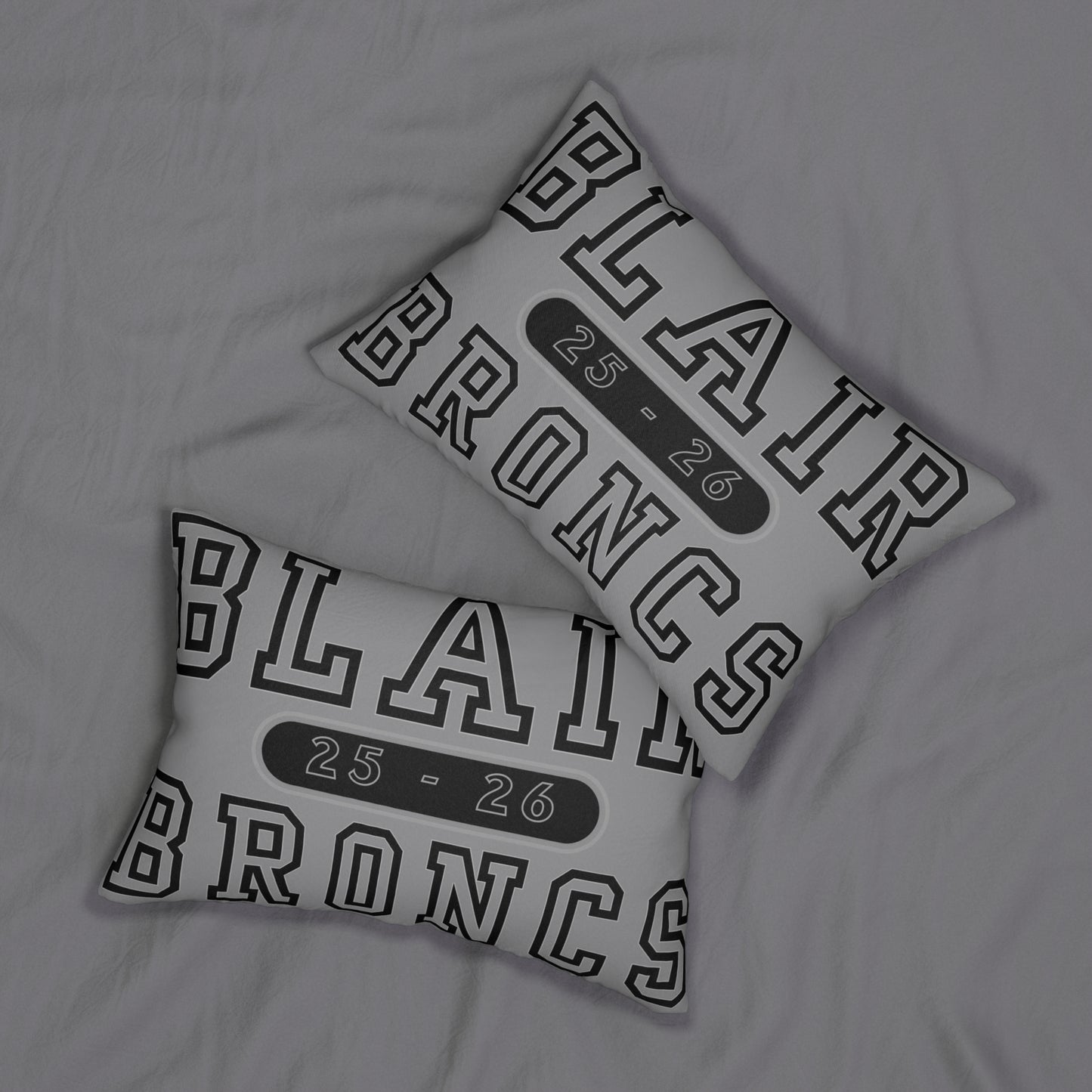 Blair Broncs 25-26 Lumbar Pillow — School Spirit Decorative Cushion