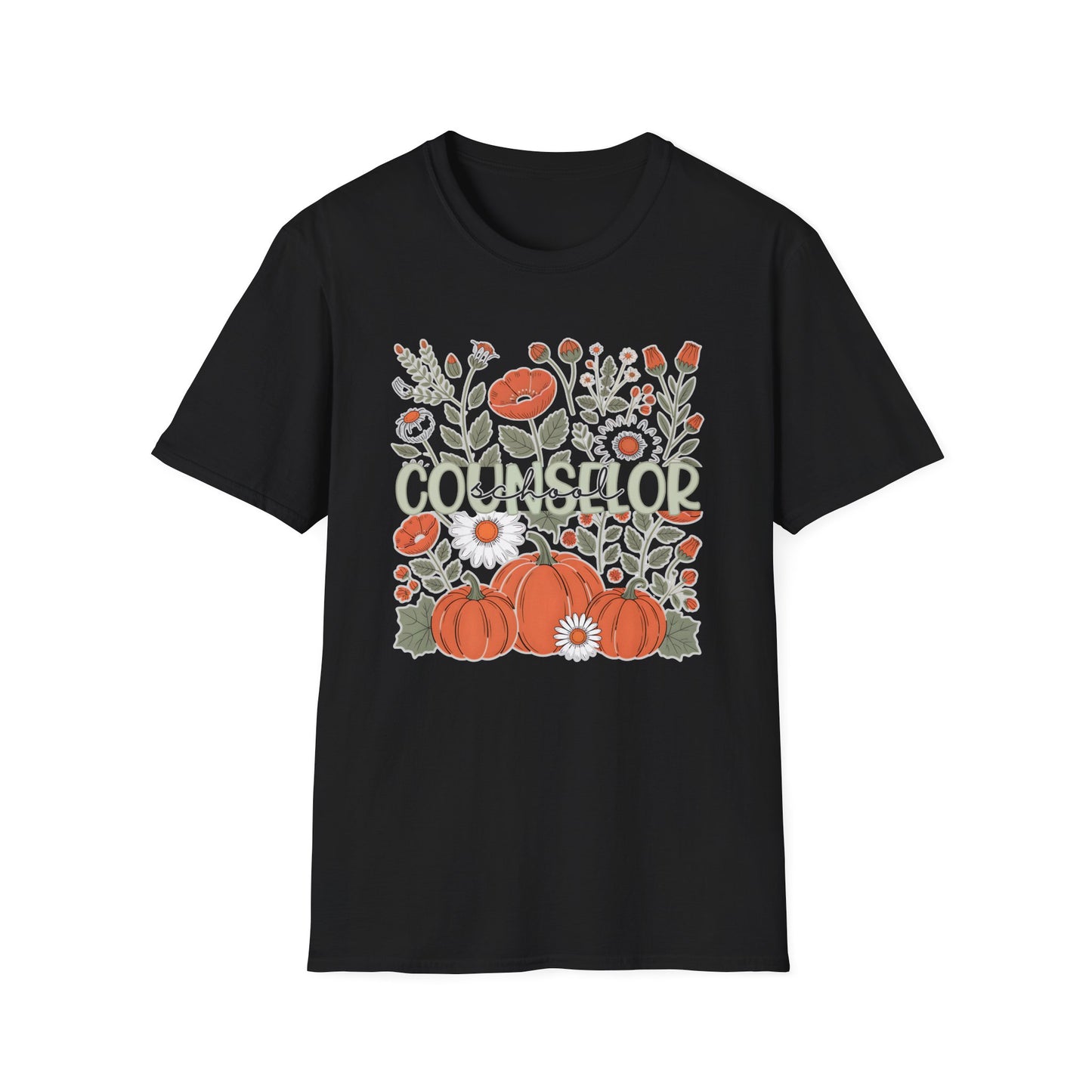 Fall Pumpkin Floral T-Shirt — Cozy Autumn Garden Tee