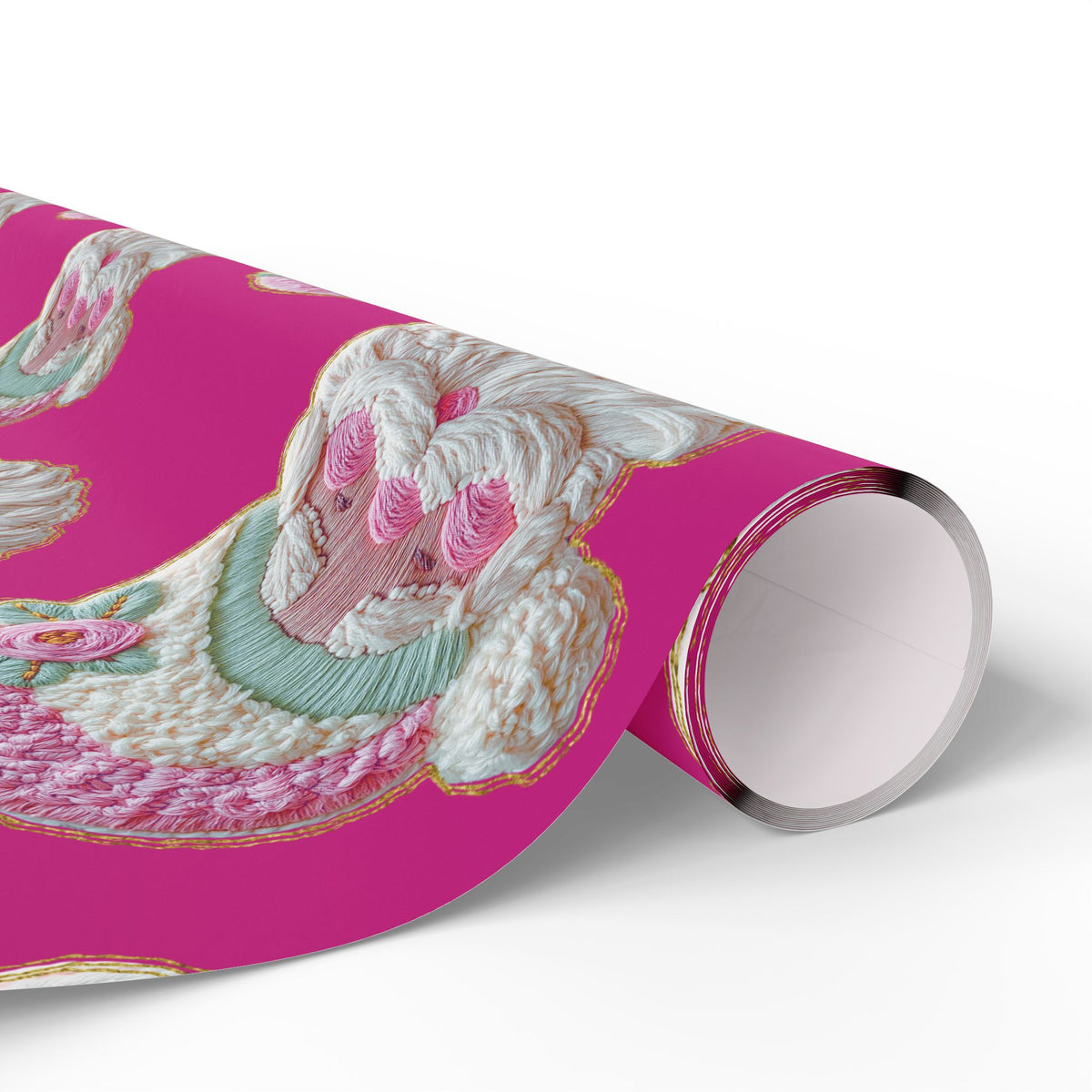 Vintage Santa Gift Wrap — Pink Holiday Wrapping Paper Roll