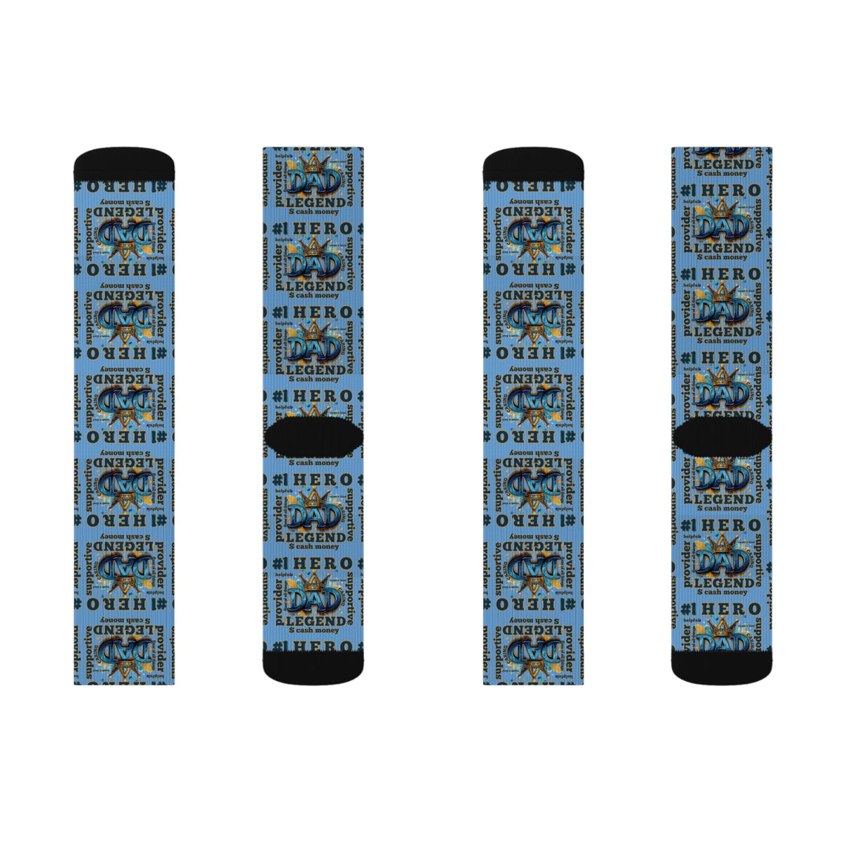 Hero Legend Sublimation Socks — Superhero Tribute Crew Socks