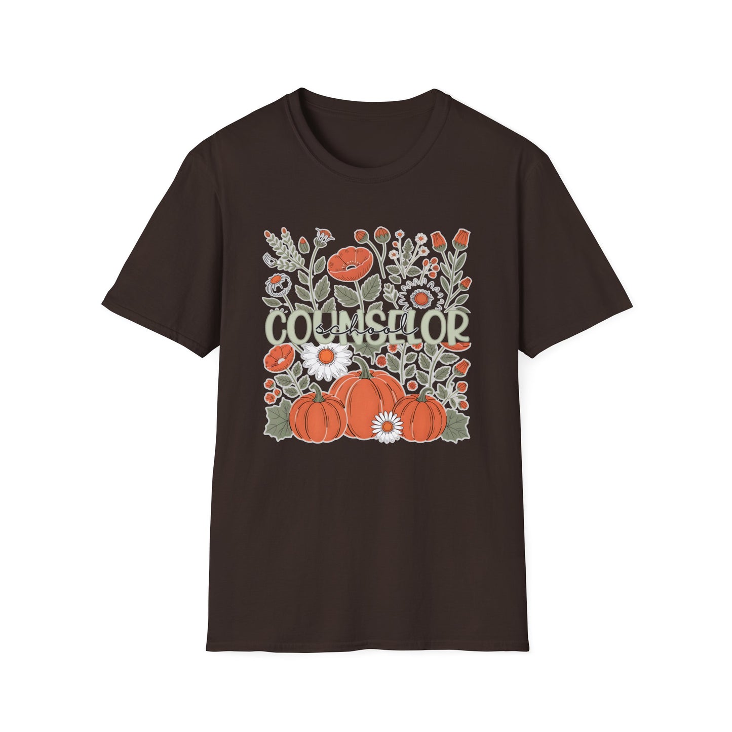 Fall Pumpkin Floral T-Shirt — Cozy Autumn Garden Tee