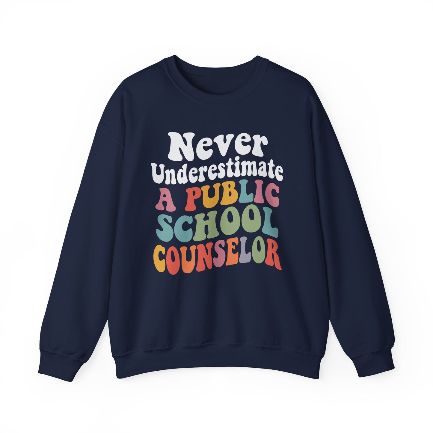 Public School Counselor Sweatshirt - Retro Lettering - Educator Staff Gift
