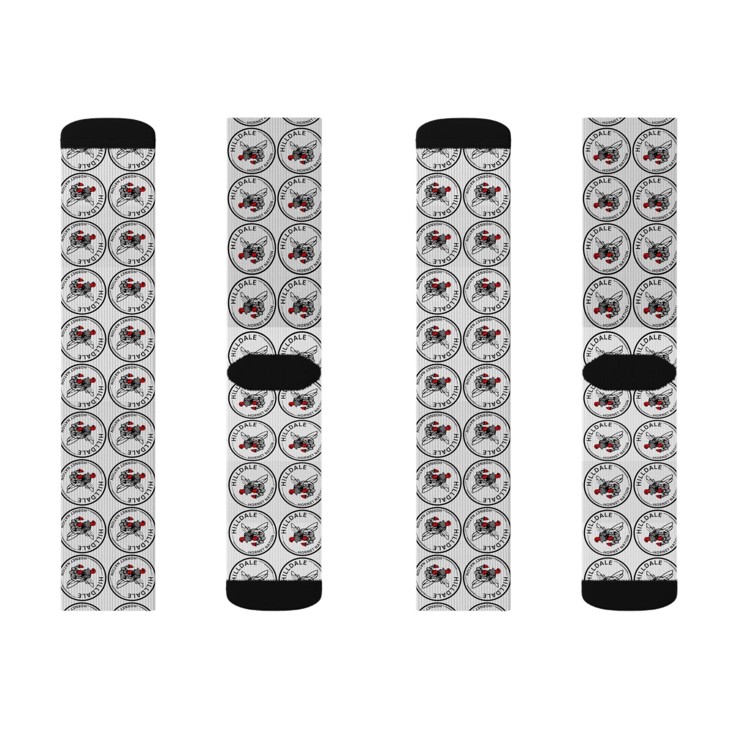 Hilldale Logo Sublimation Socks — Novelty Athletic Crew Socks