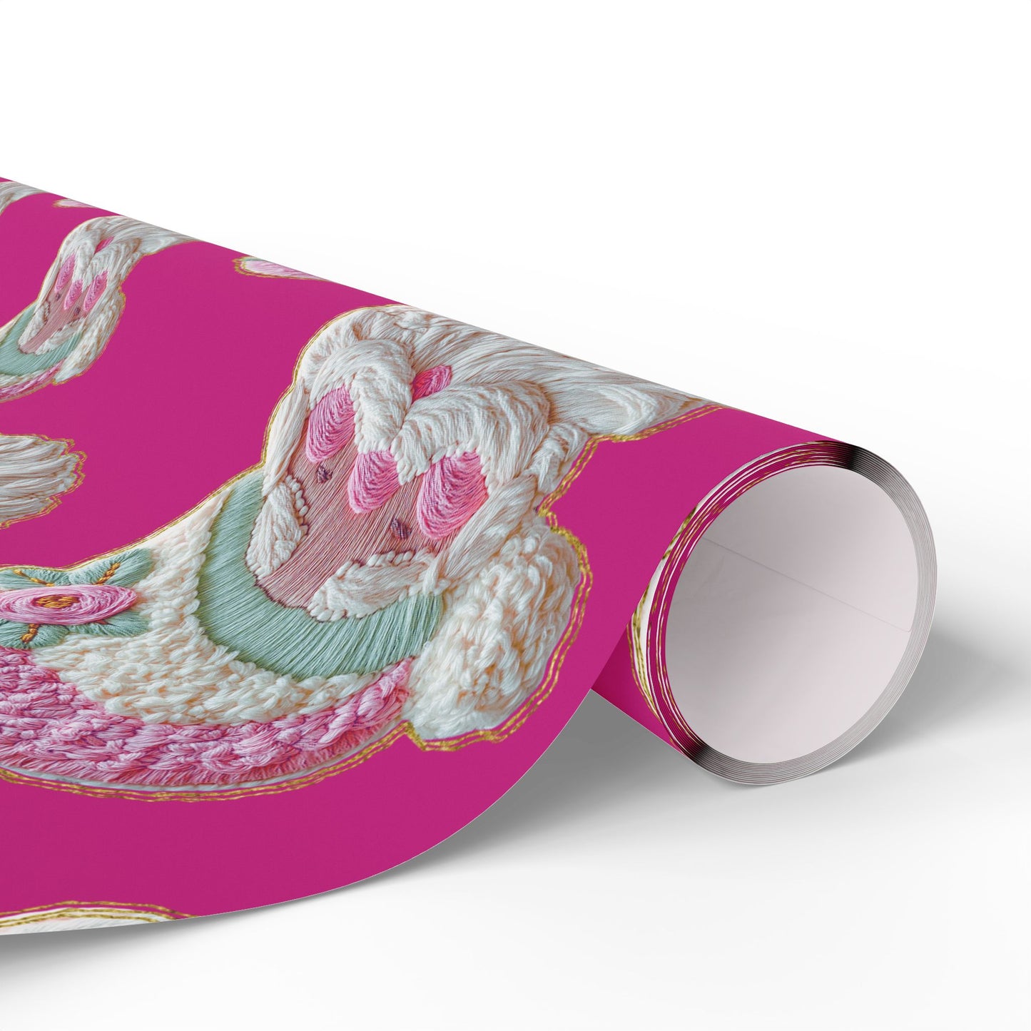 Vintage Santa Gift Wrap — Pink Holiday Wrapping Paper Roll