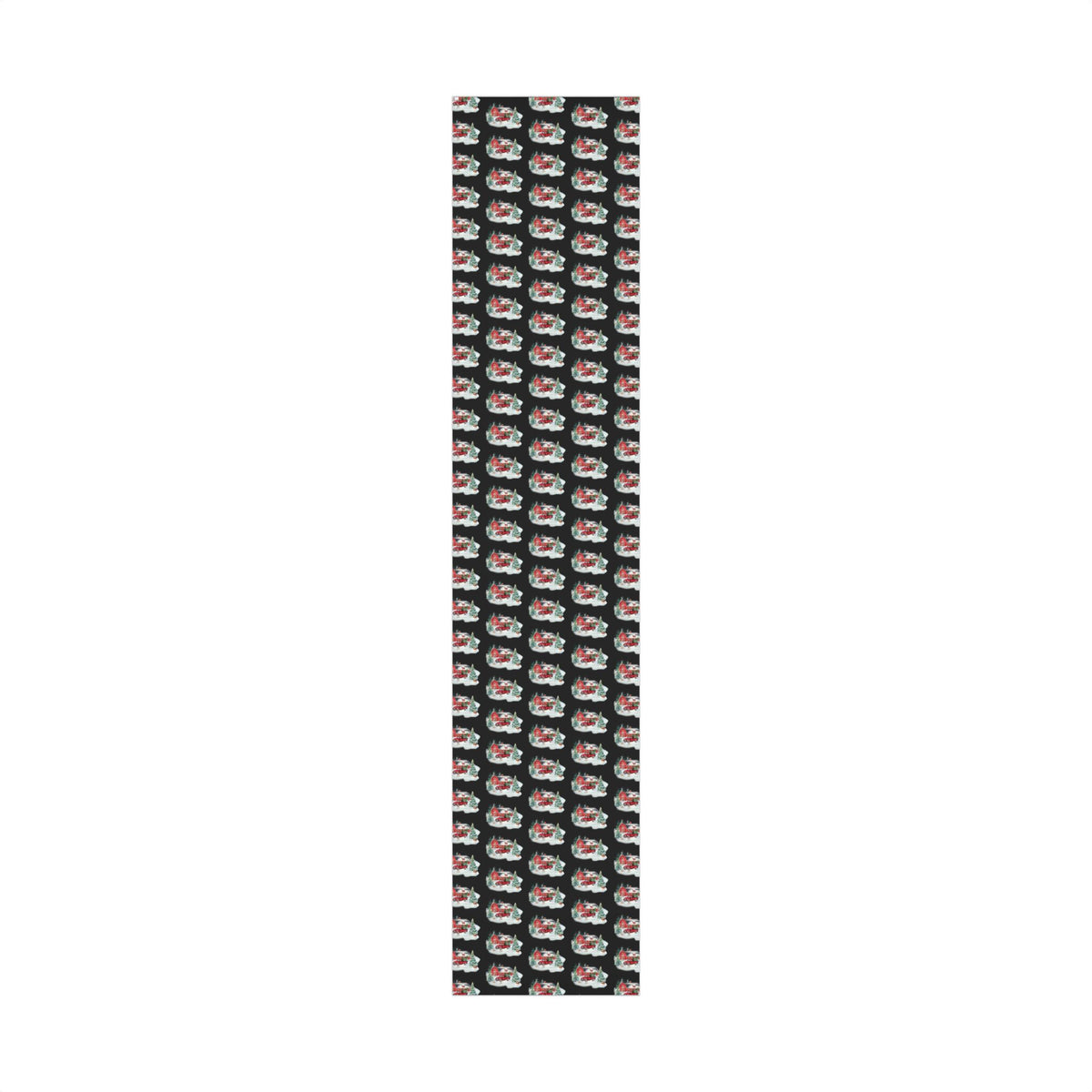 Christmas Village Gift Wrap Paper — Vintage Red Truck & Snowy Barn Holiday Wrapping