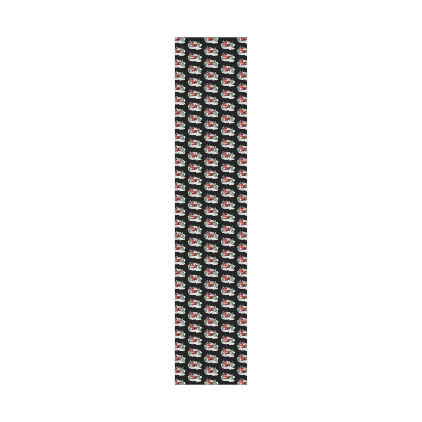 Christmas Village Gift Wrap Paper — Vintage Red Truck & Snowy Barn Holiday Wrapping