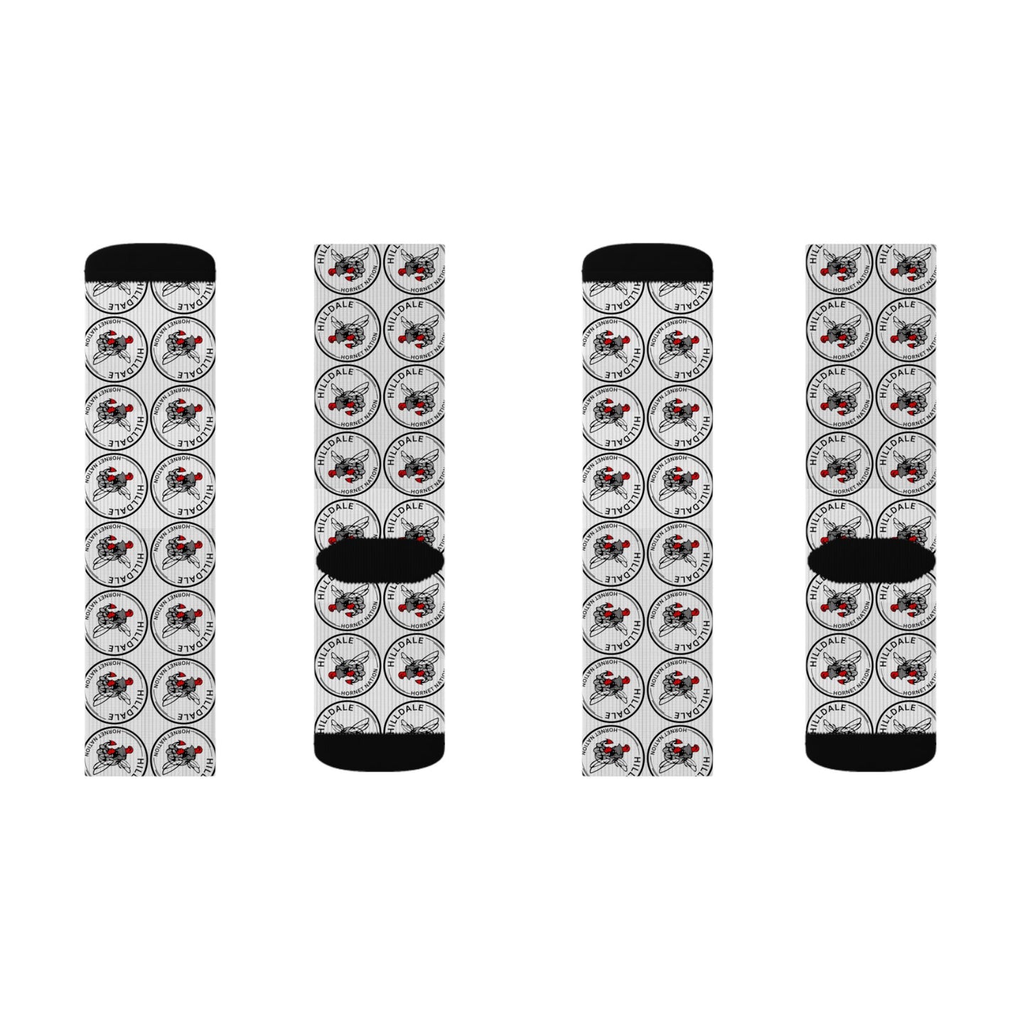 Hilldale Logo Sublimation Socks — Novelty Athletic Crew Socks