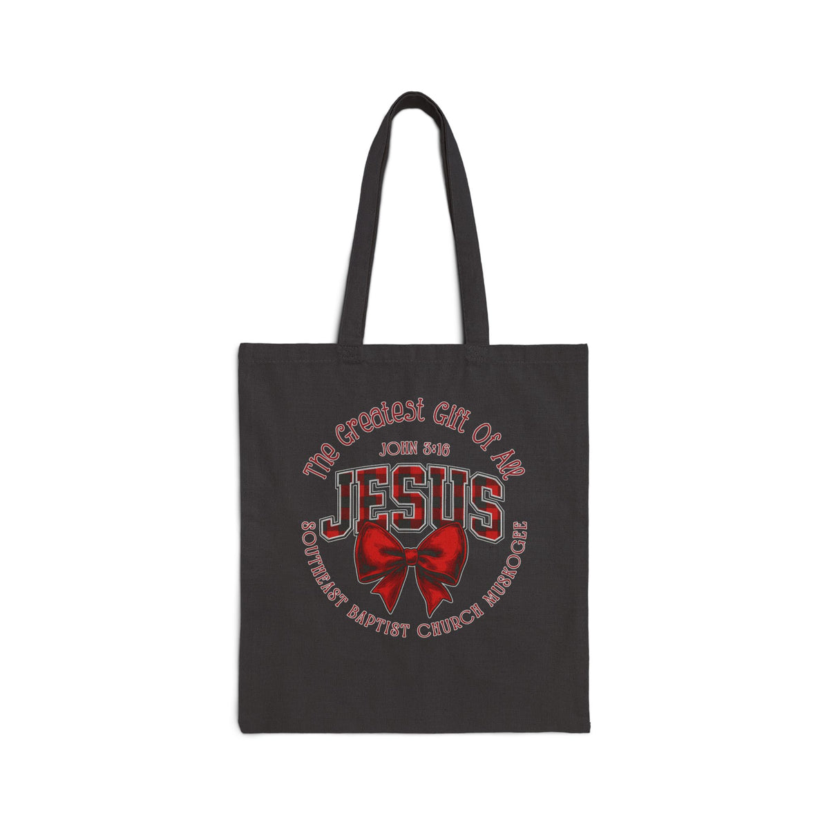Jesus Gift Tote Bag – 'The Greatest Gift of All' Canvas Grocery & Church Bag