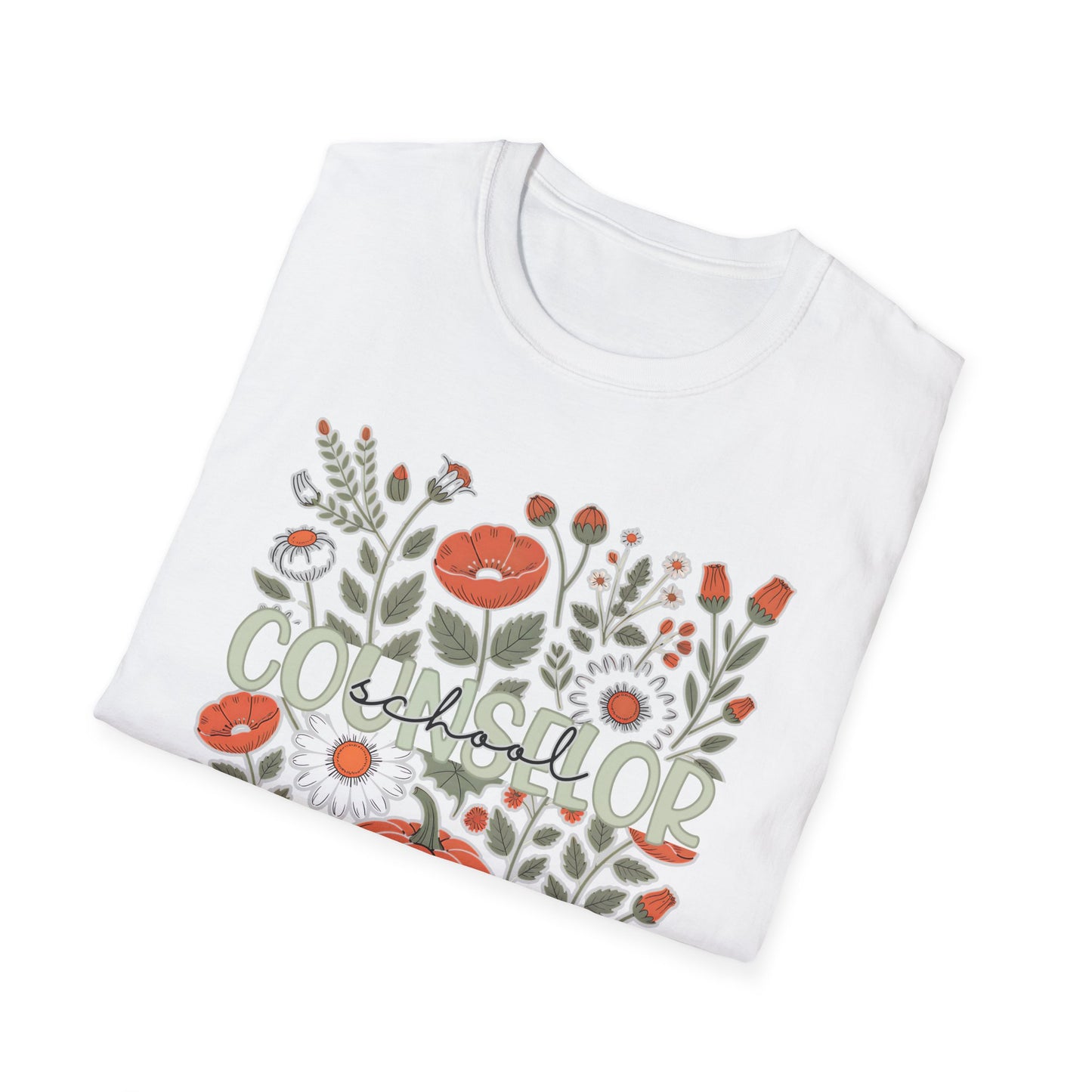 Fall Pumpkin Floral T-Shirt — Cozy Autumn Garden Tee