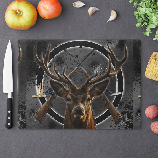 Deer Antlers Cutting Board — Rustic Hunting Lodge Kitchen Decor