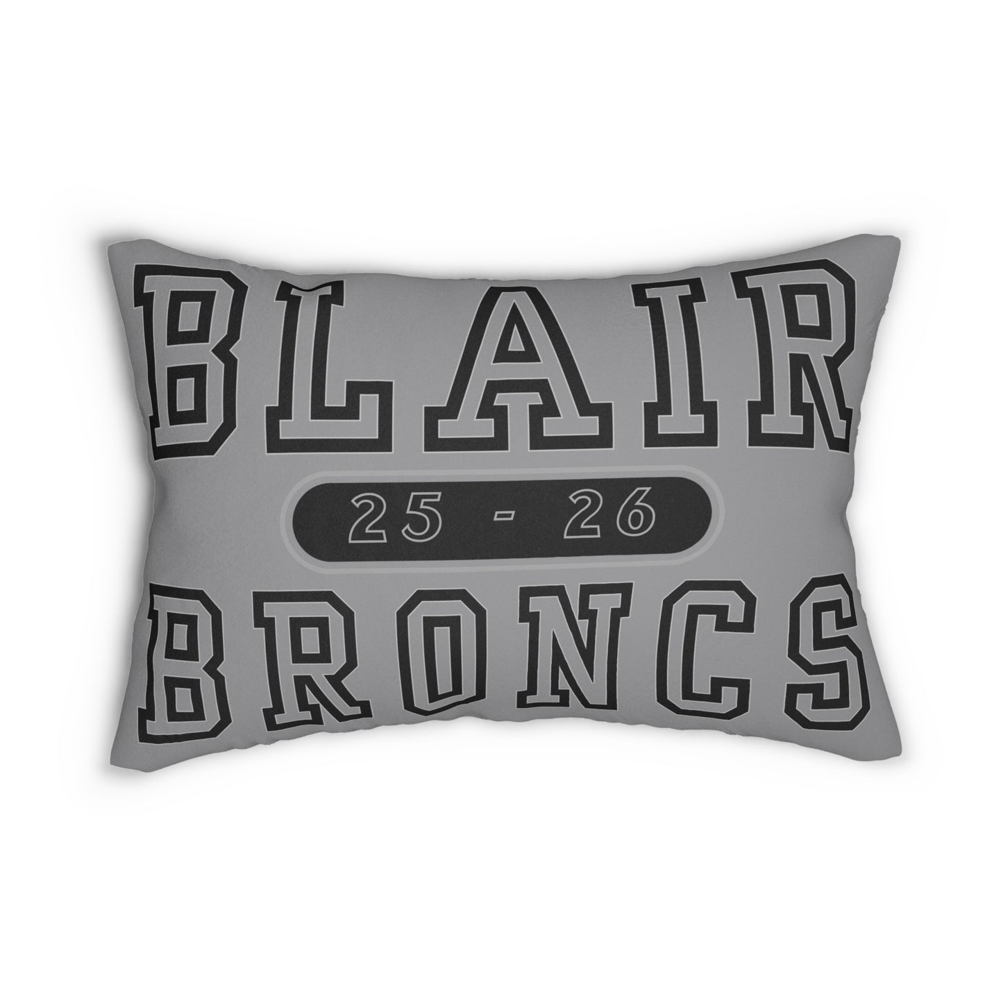 Blair Broncs 25-26 Lumbar Pillow — School Spirit Decorative Cushion