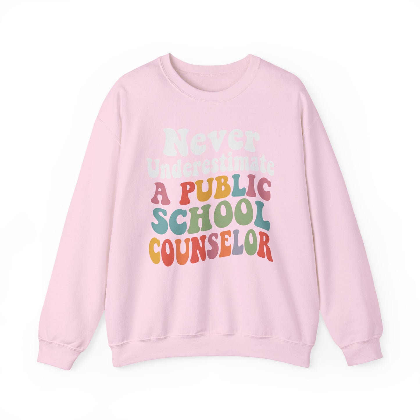 Public School Counselor Sweatshirt - Retro Lettering - Educator Staff Gift