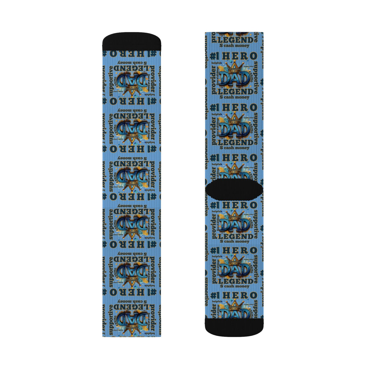 Hero Legend Sublimation Socks — Superhero Tribute Crew Socks