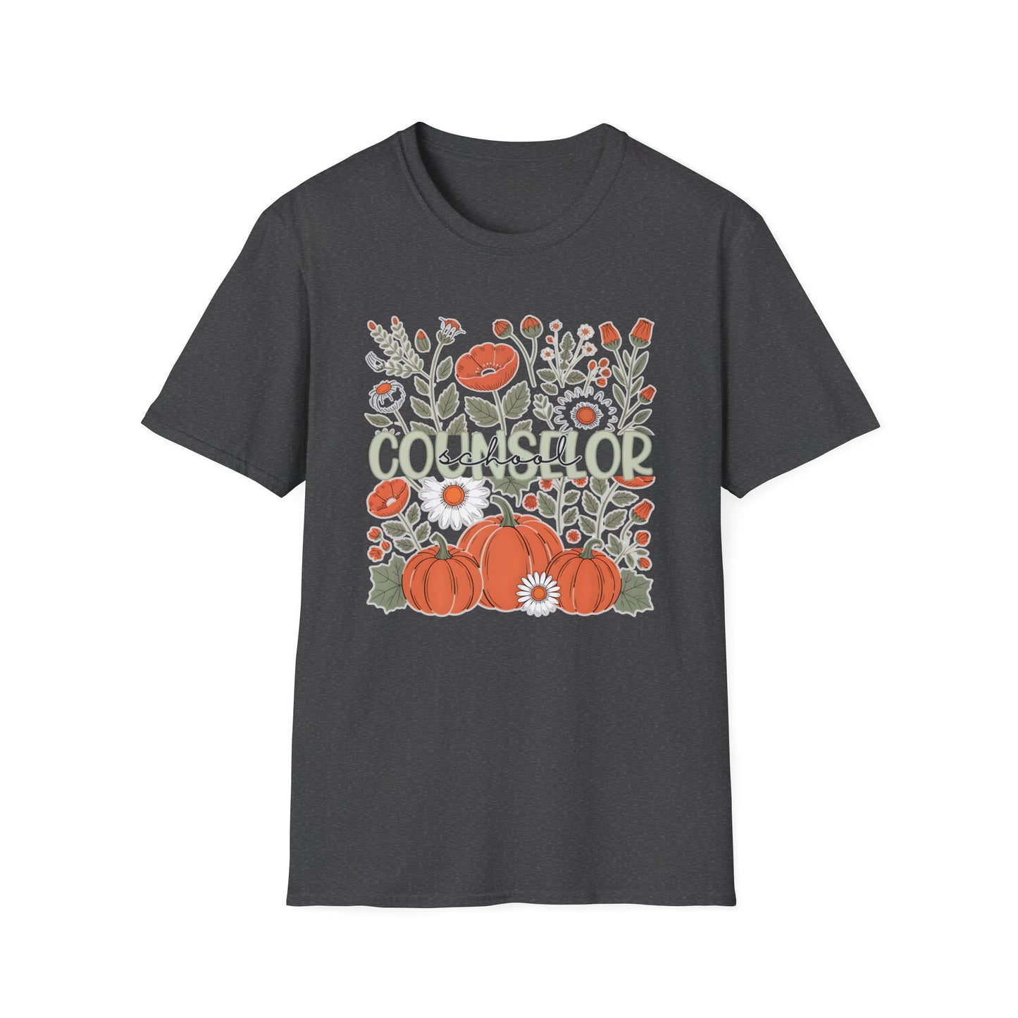 Fall Pumpkin Floral T-Shirt — Cozy Autumn Garden Tee