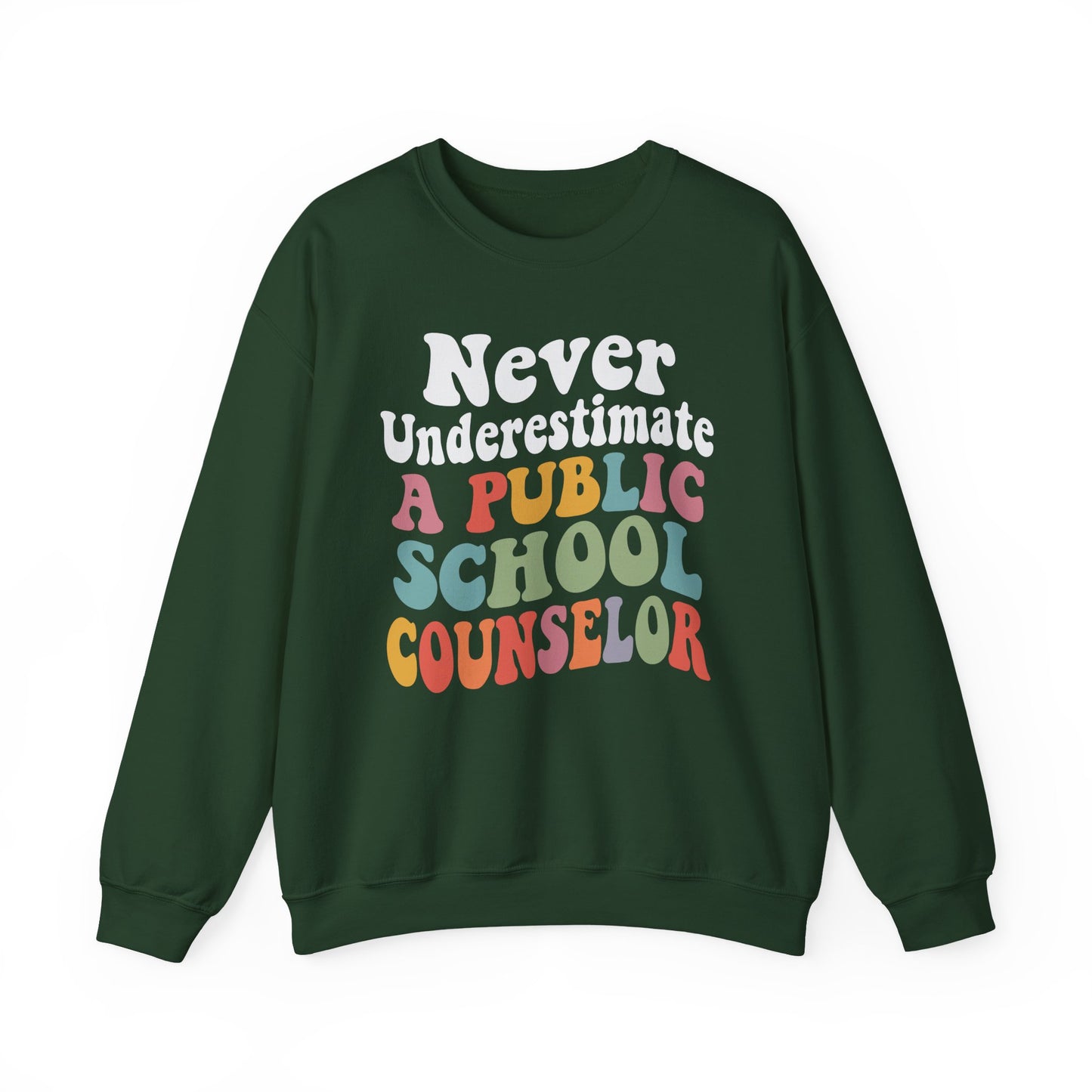 Public School Counselor Sweatshirt - Retro Lettering - Educator Staff Gift