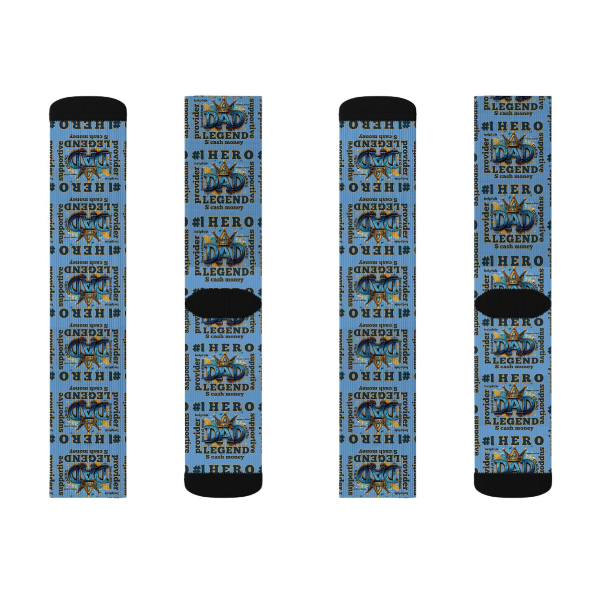 Hero Legend Sublimation Socks — Superhero Tribute Crew Socks