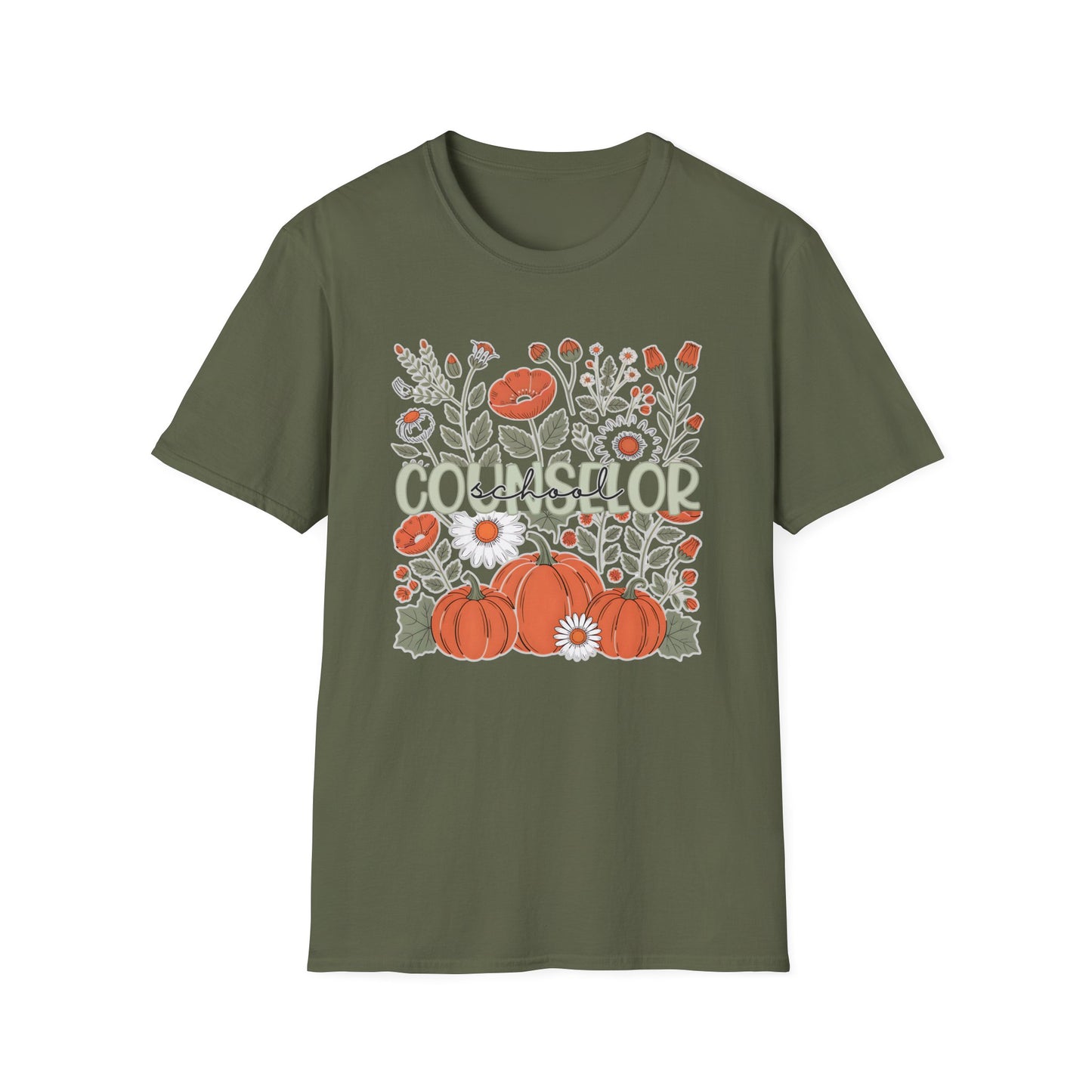 Fall Pumpkin Floral T-Shirt — Cozy Autumn Garden Tee