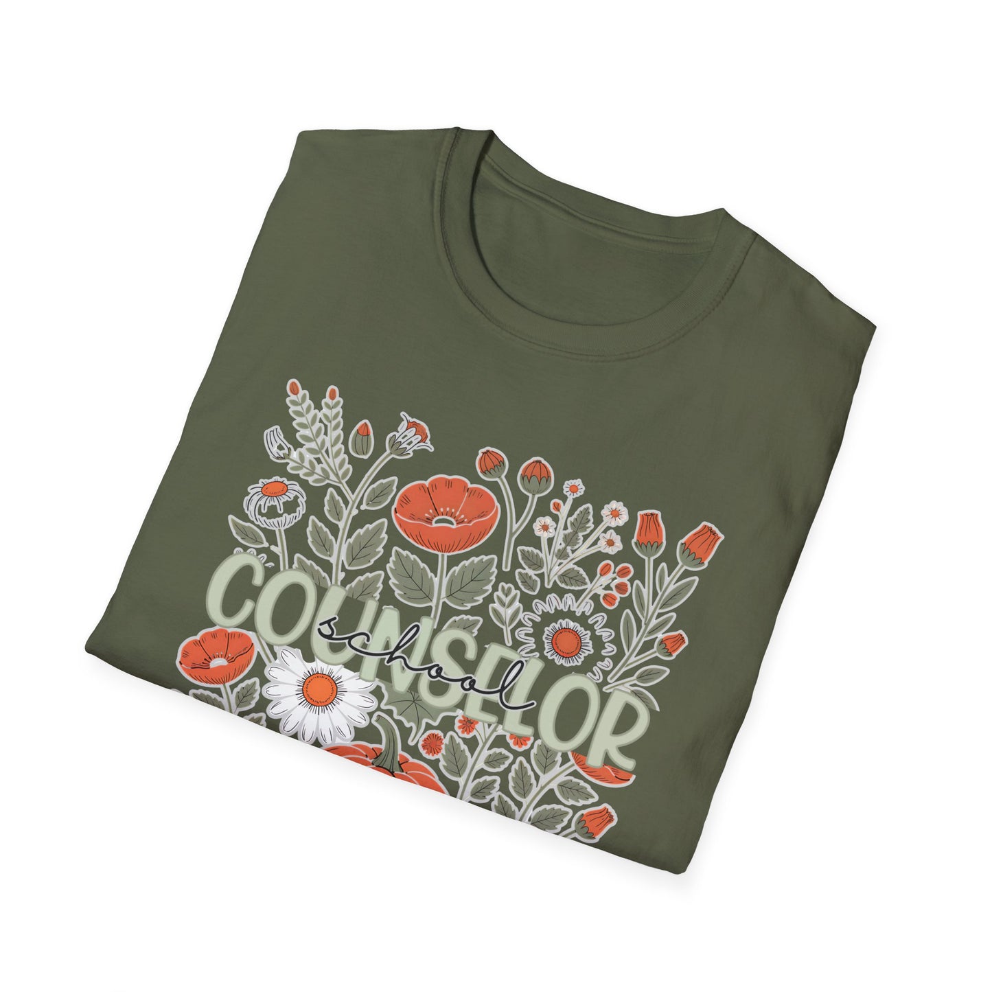 Fall Pumpkin Floral T-Shirt — Cozy Autumn Garden Tee