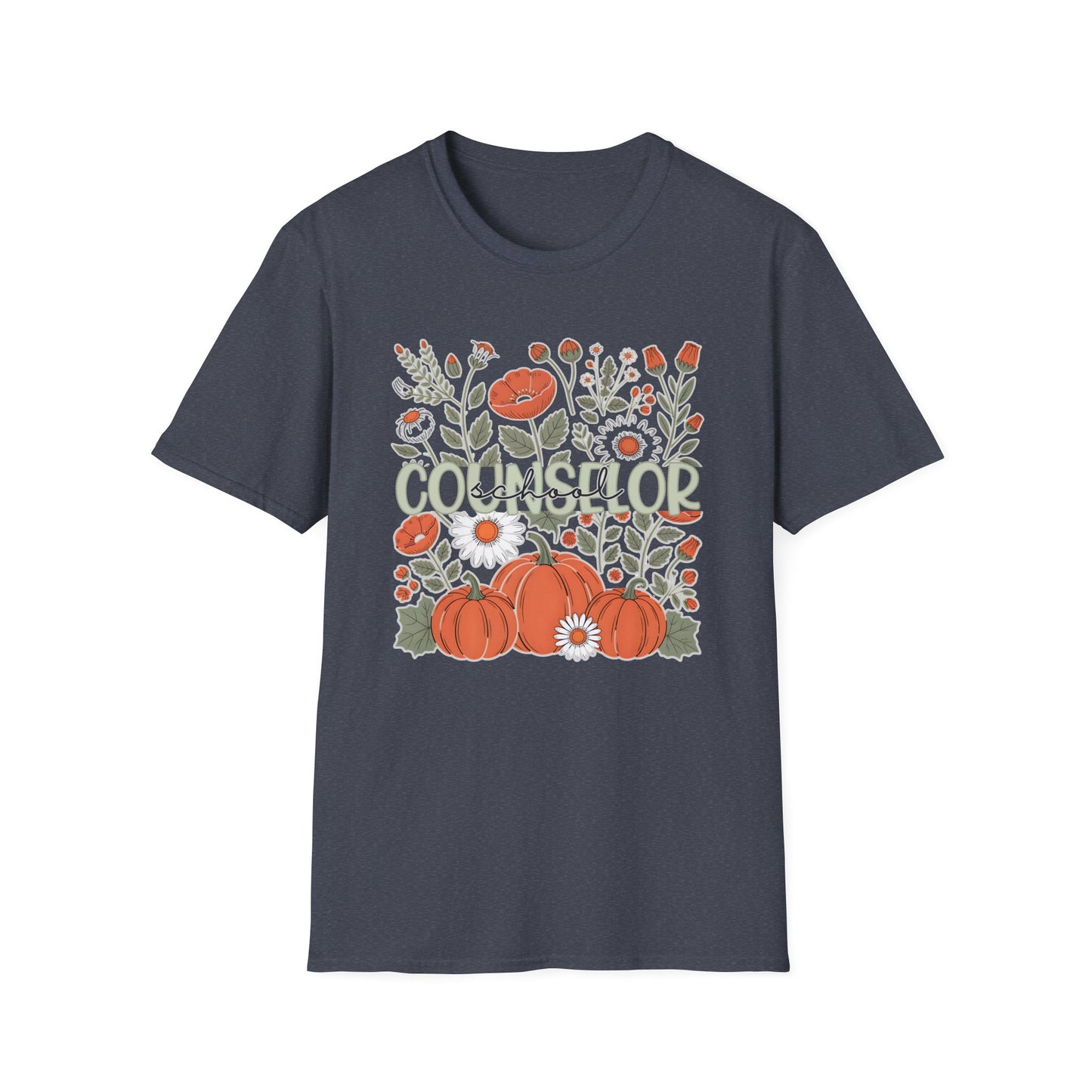 Fall Pumpkin Floral T-Shirt — Cozy Autumn Garden Tee