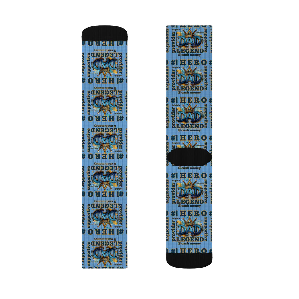 Hero Legend Sublimation Socks — Superhero Tribute Crew Socks
