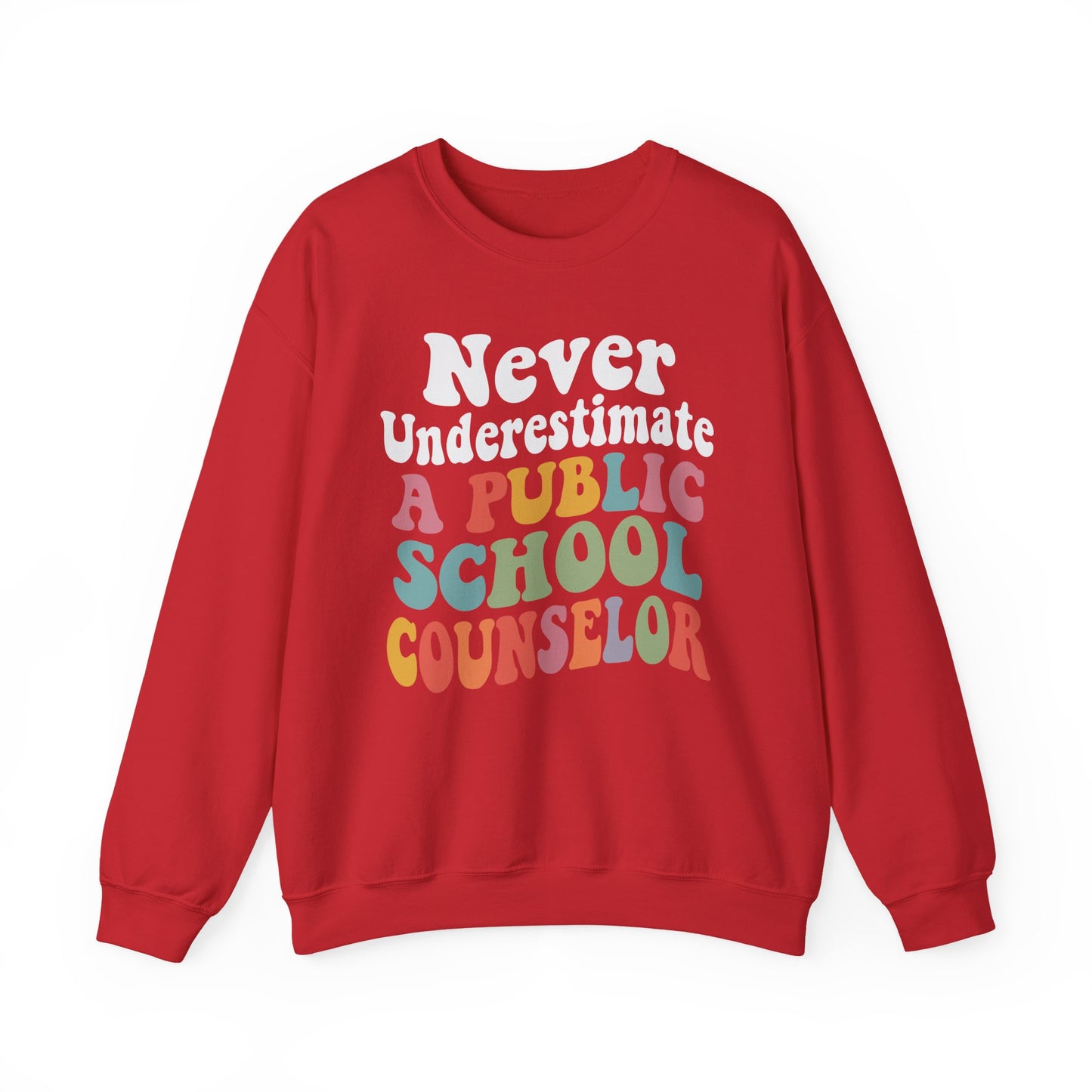 Public School Counselor Sweatshirt - Retro Lettering - Educator Staff Gift