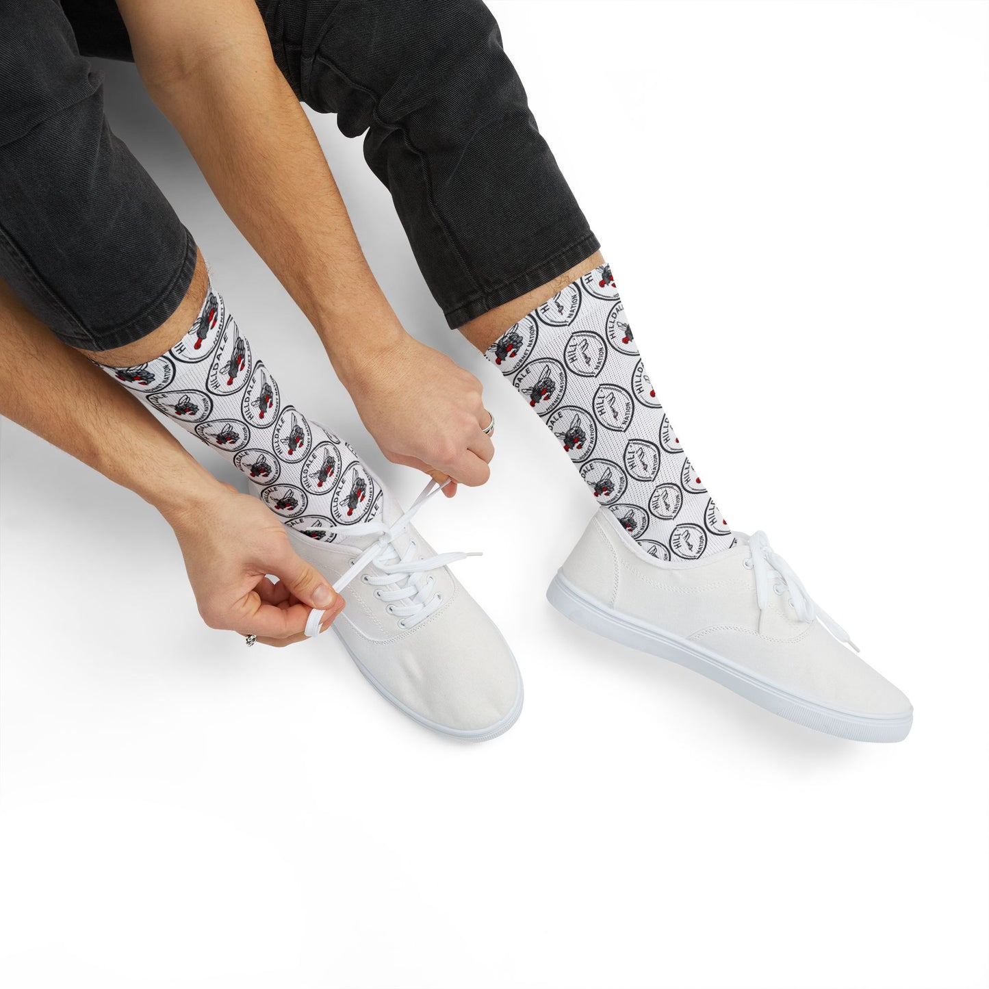 Hilldale Logo Sublimation Socks — Novelty Athletic Crew Socks
