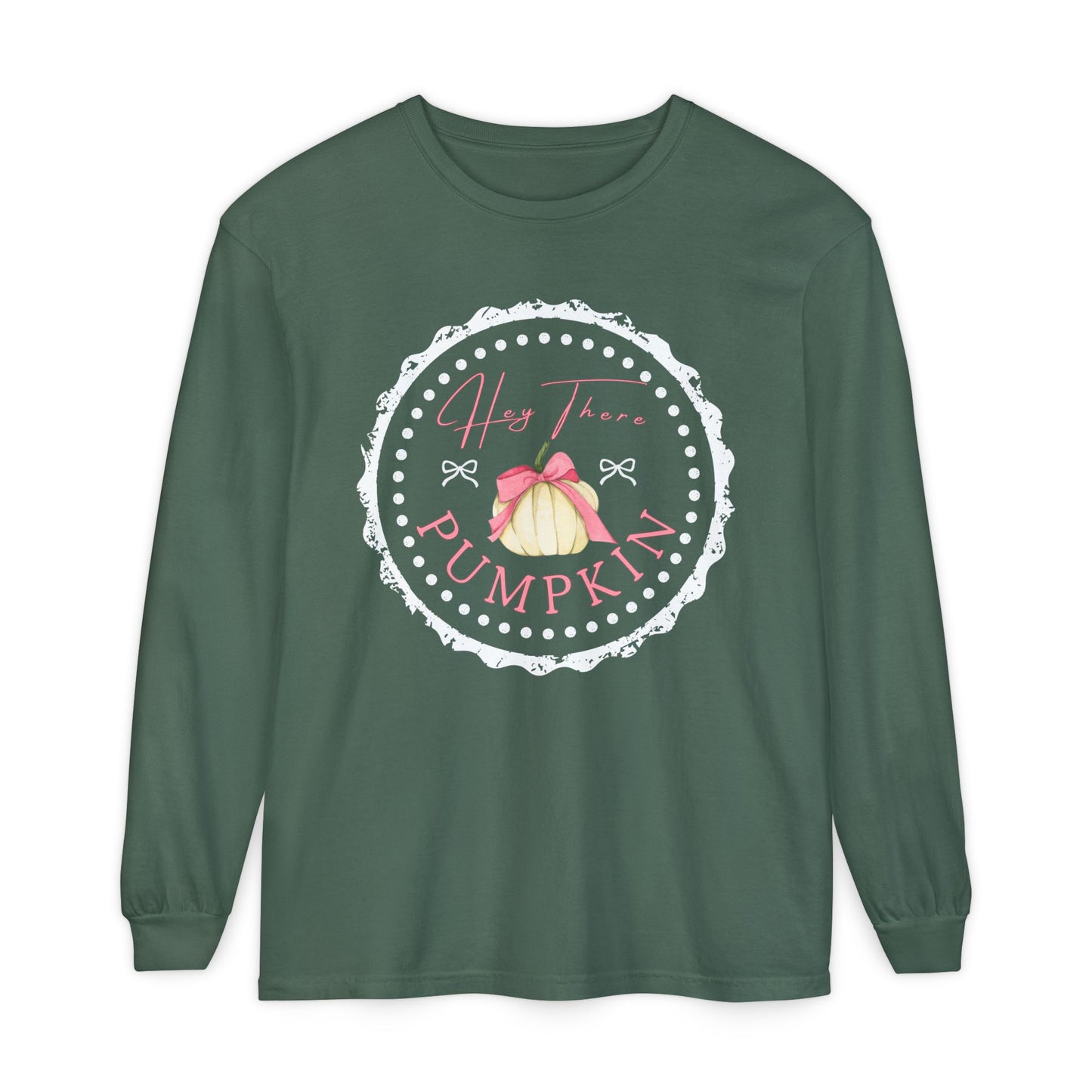 Hey There Pumpkin Long Sleeve Tee — Cute Fall Pumpkin Graphic