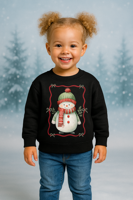 Toddler Snowman Sweatshirt — Cute Winter Holiday Kids Pullover