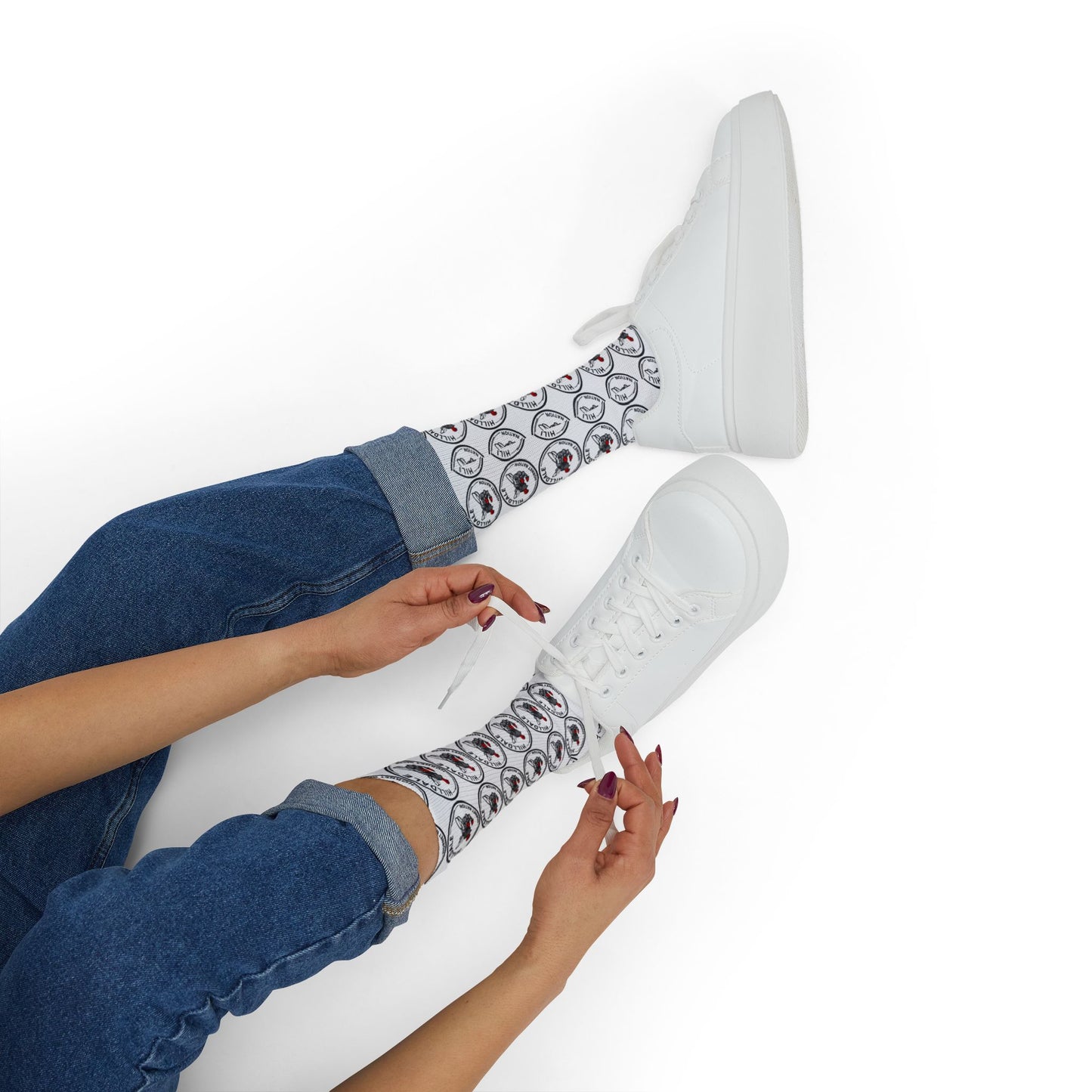 Hilldale Logo Sublimation Socks — Novelty Athletic Crew Socks