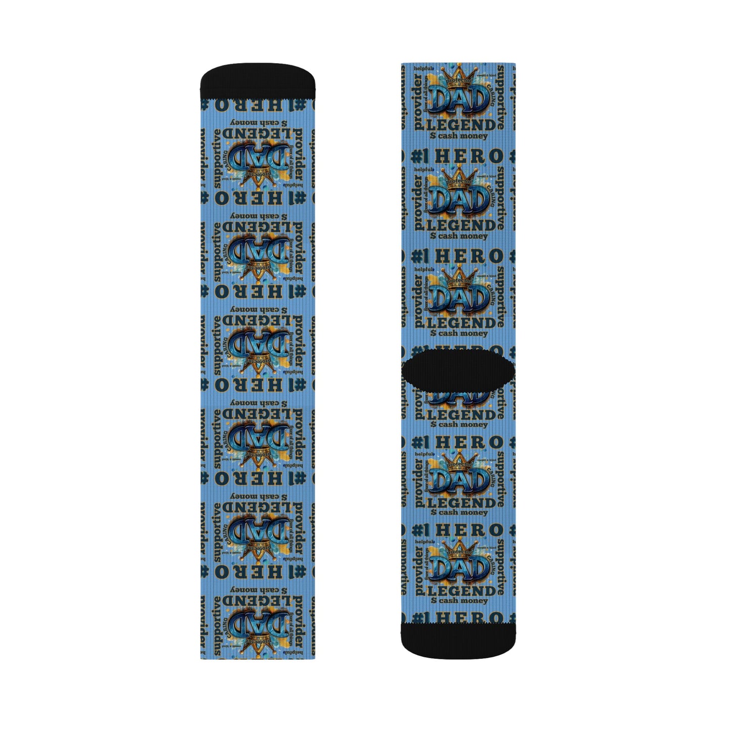 Hero Legend Sublimation Socks — Superhero Tribute Crew Socks