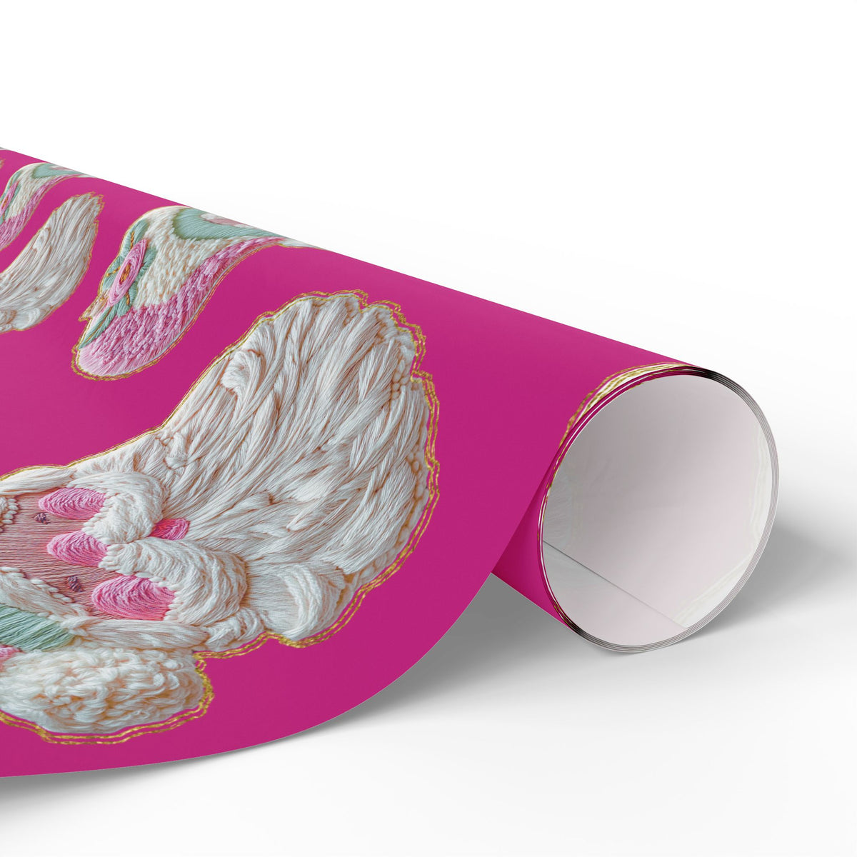 Vintage Santa Gift Wrap — Pink Holiday Wrapping Paper Roll