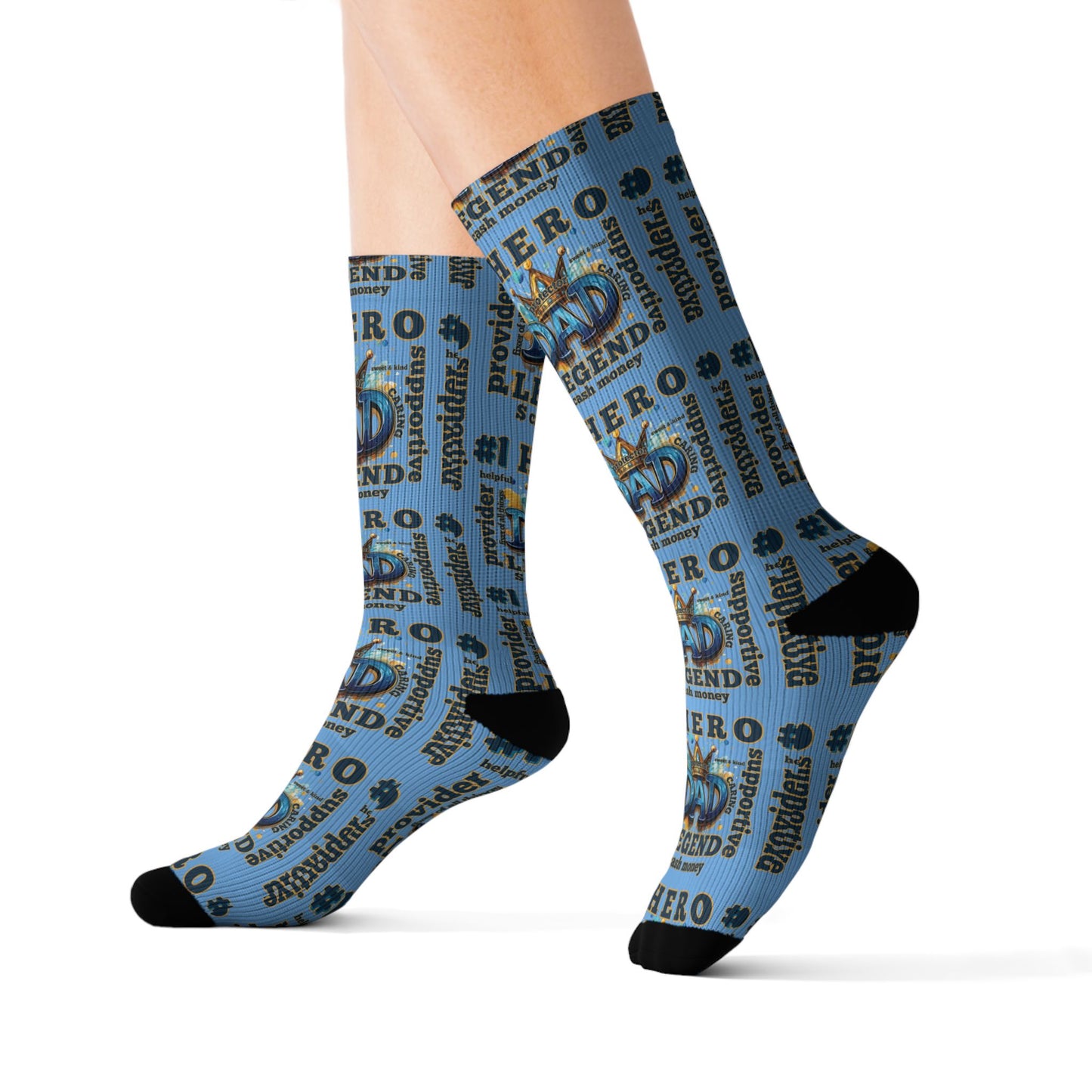 Hero Legend Sublimation Socks — Superhero Tribute Crew Socks