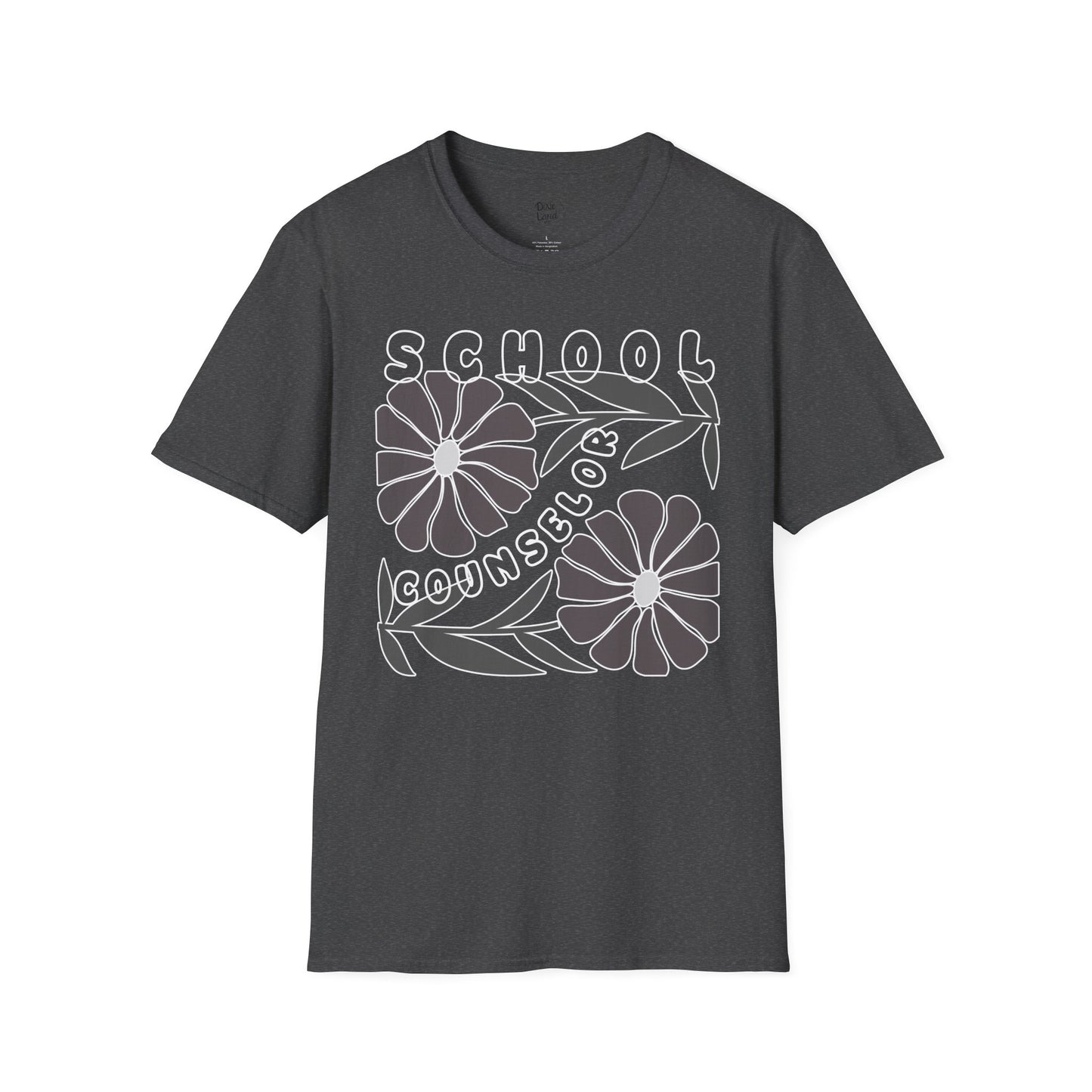 School Counselor Floral T-Shirt — Retro Flower Design