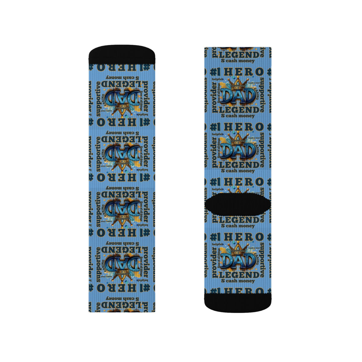 Hero Legend Sublimation Socks — Superhero Tribute Crew Socks