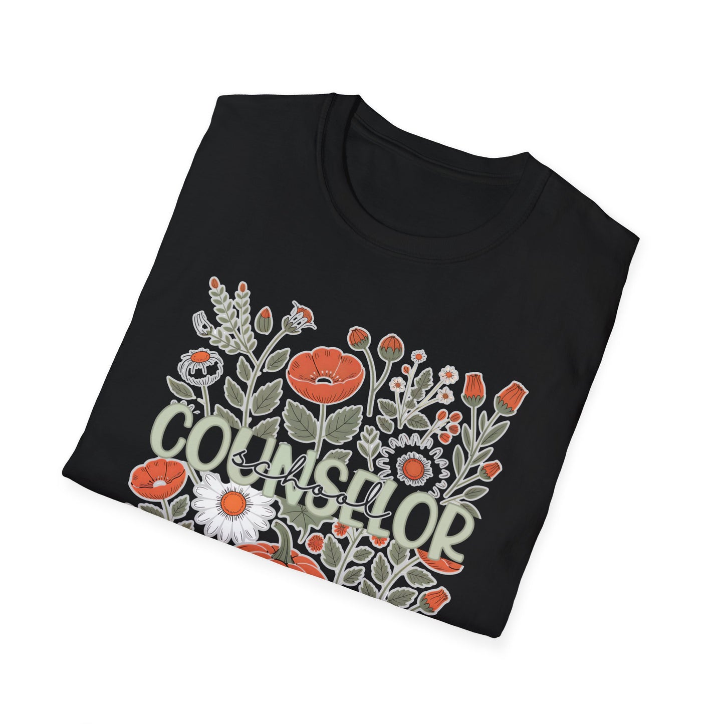 Fall Pumpkin Floral T-Shirt — Cozy Autumn Garden Tee
