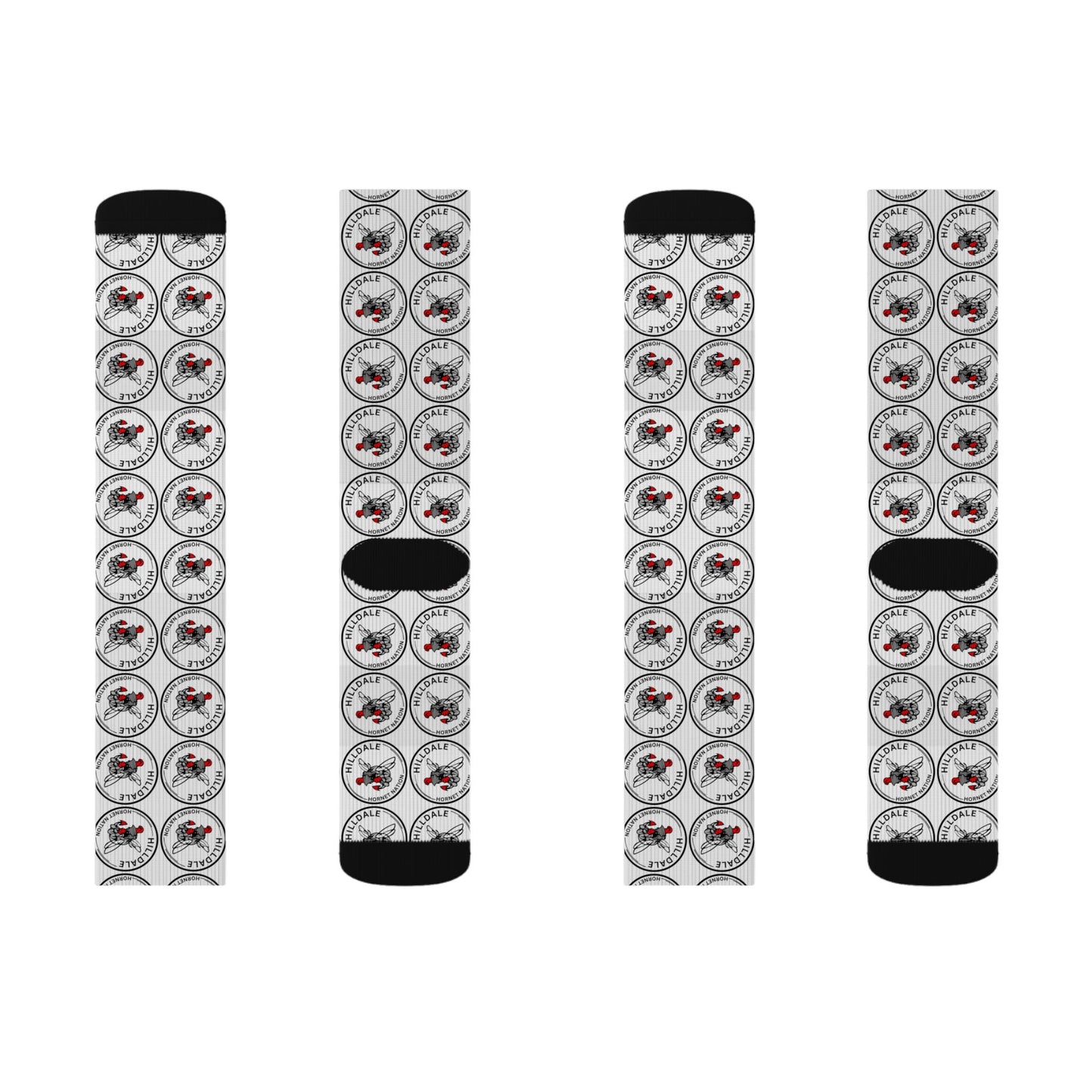 Hilldale Logo Sublimation Socks — Novelty Athletic Crew Socks