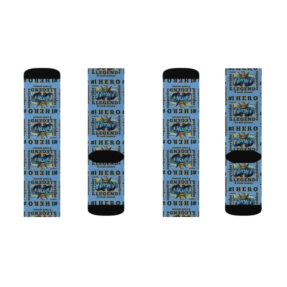 Hero Legend Sublimation Socks — Superhero Tribute Crew Socks