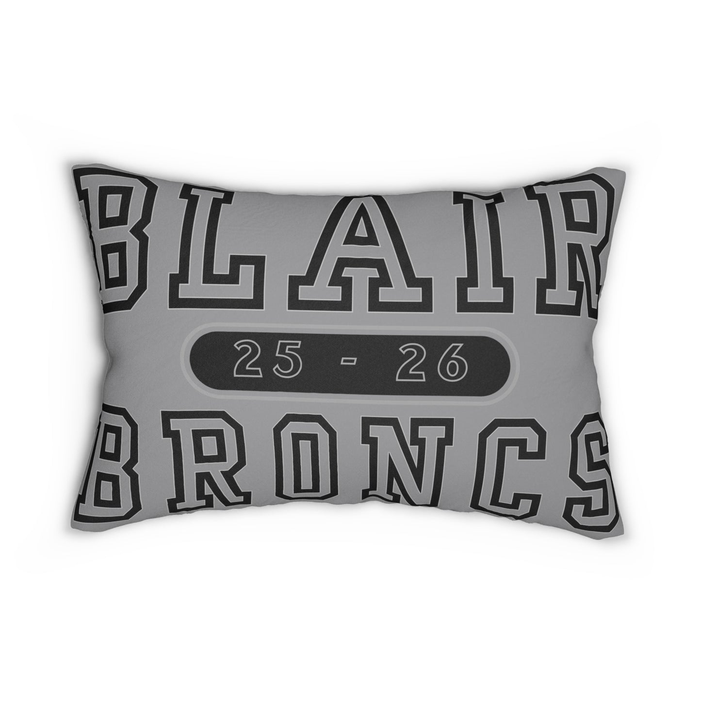 Blair Broncs 25-26 Lumbar Pillow — School Spirit Decorative Cushion