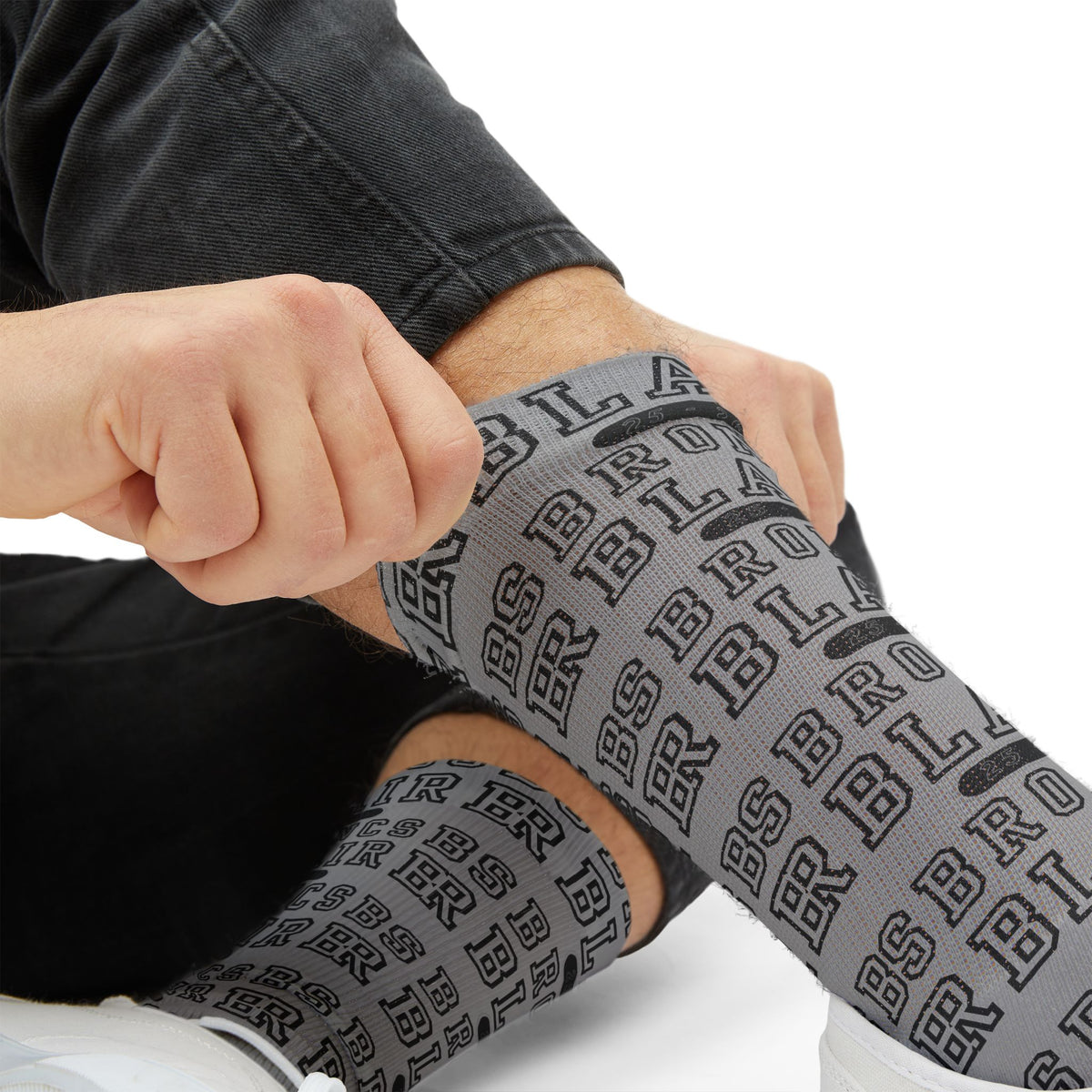 Custom Sublimation Crew Socks — Personalized Team Name 'BLAIR BRONCS' Sports Socks