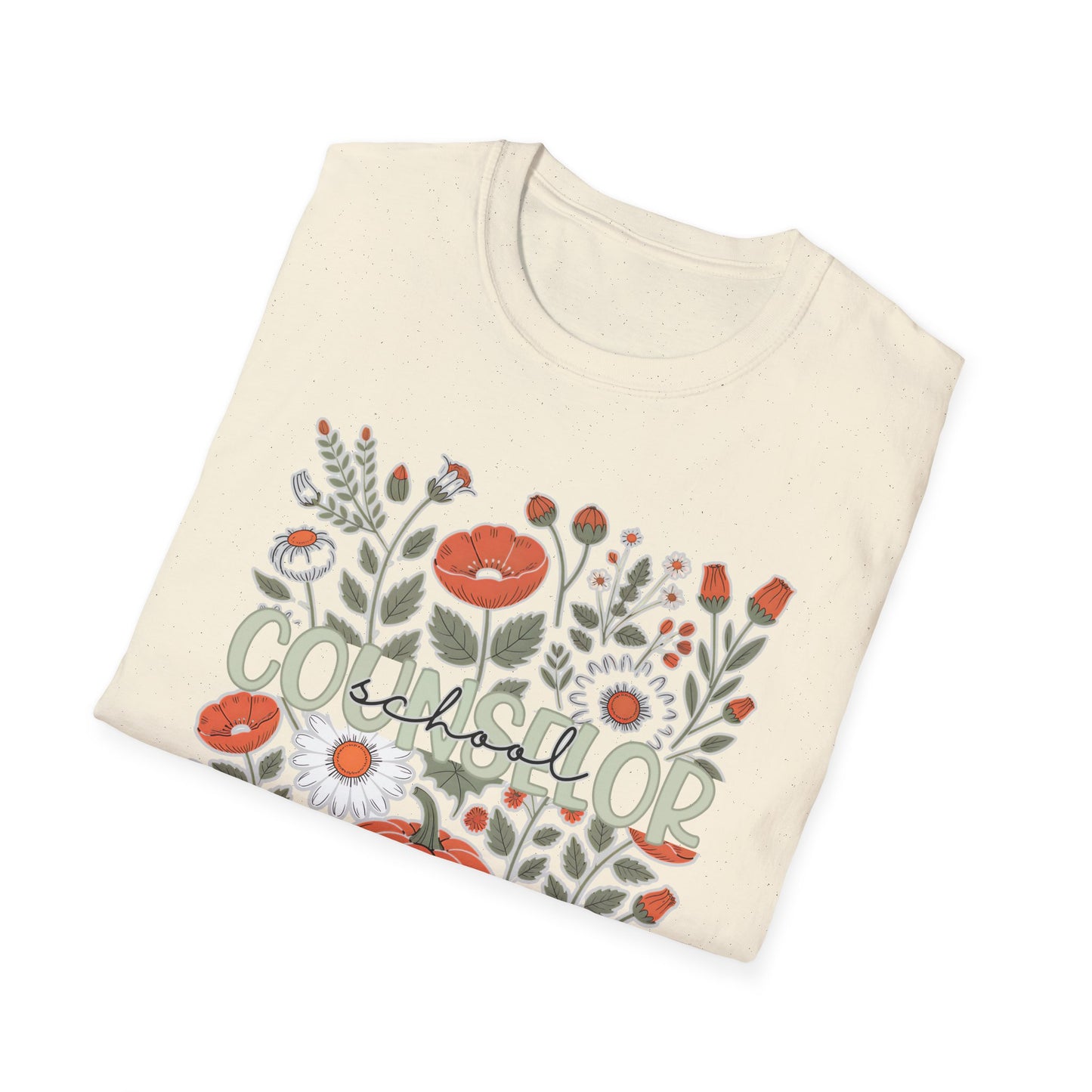 Fall Pumpkin Floral T-Shirt — Cozy Autumn Garden Tee