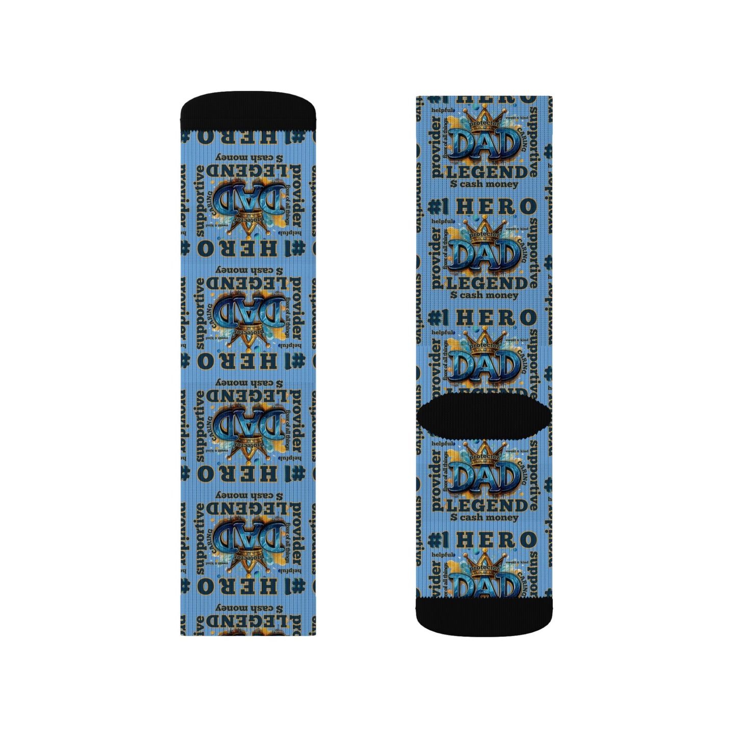 Hero Legend Sublimation Socks — Superhero Tribute Crew Socks