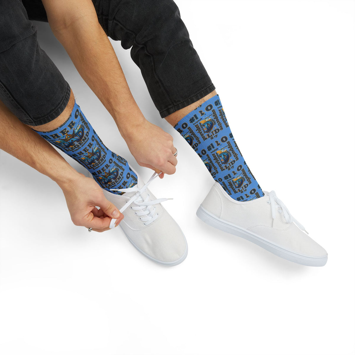 Hero Legend Sublimation Socks — Superhero Tribute Crew Socks