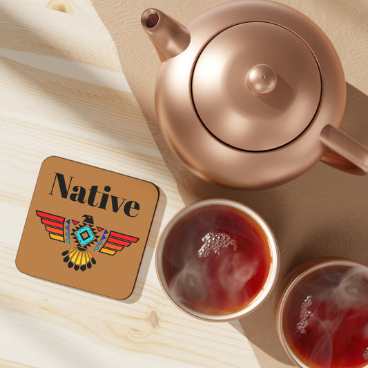 Native Thunderbird Hardboard Coaster — Southwestern Tribal Drink Coaster